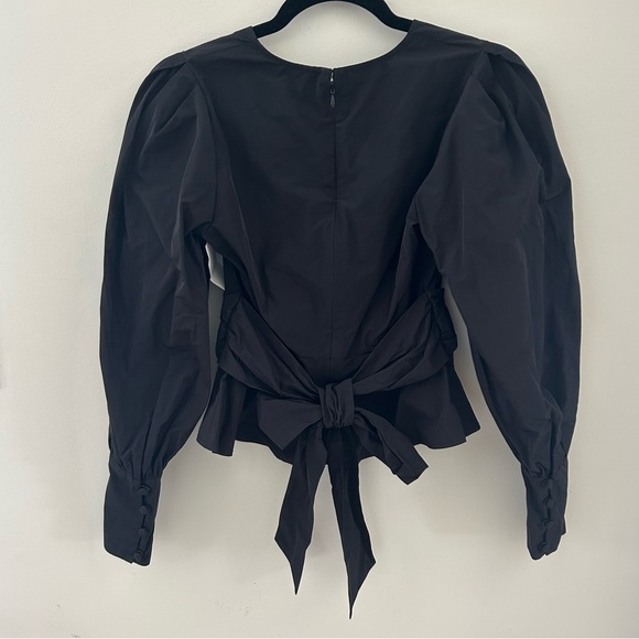 NWT Veronica Beard black 
twist‎ detail V-neck blouse size 00 - Picture 3 of 5